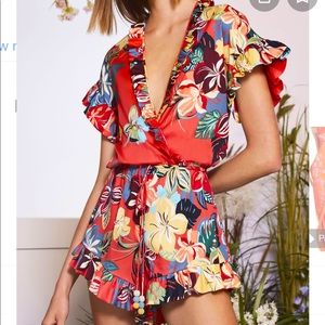 SOLD: ALEXIS Faine Ruffle Floral-Print Romper